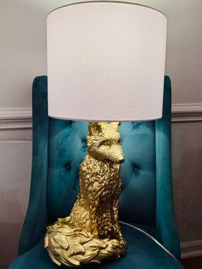 New Novogratz Gold Fox Animal Table Lamp